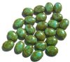 30 12x9mm Opaque Turquoise Green Marble Flat Oval Beads